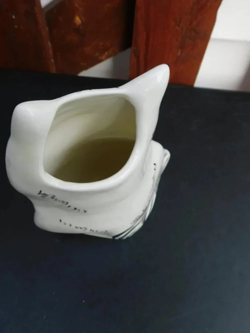 Cats By Nina Lyman Ceramic Hand Painted Cat Vase White Gold Eyes Planter